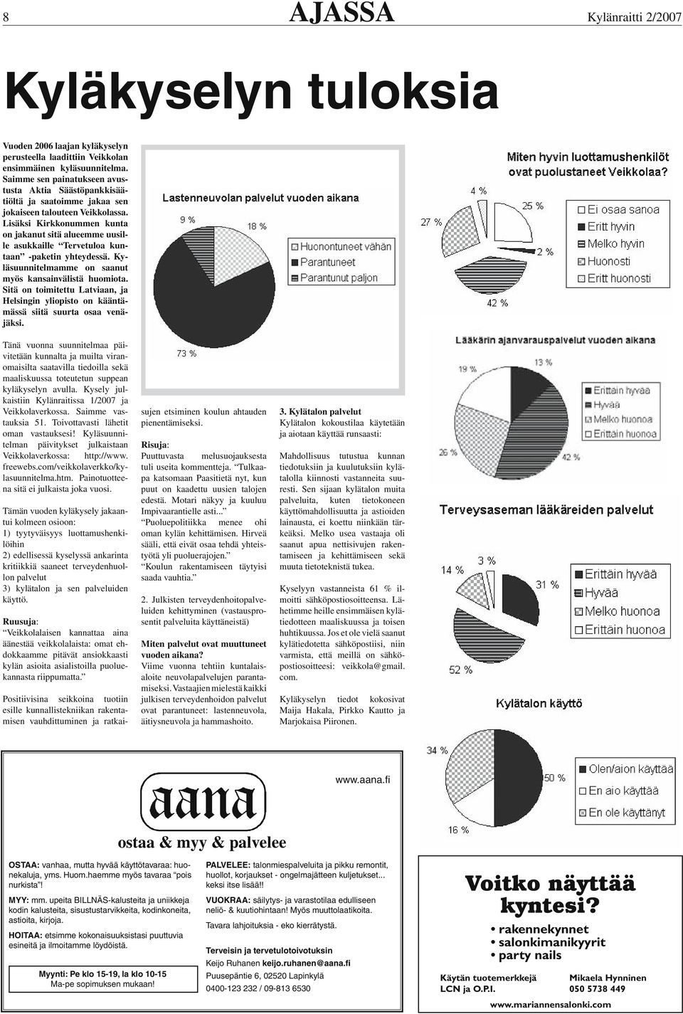 Lisäksi Kirkkonummen kunta on jakanut sitä alueemme uusille asukkaille Tervetuloa kuntaan -paketin yhteydessä. Kyläsuunnitelmamme on saanut myös kansainvälistä huomiota.