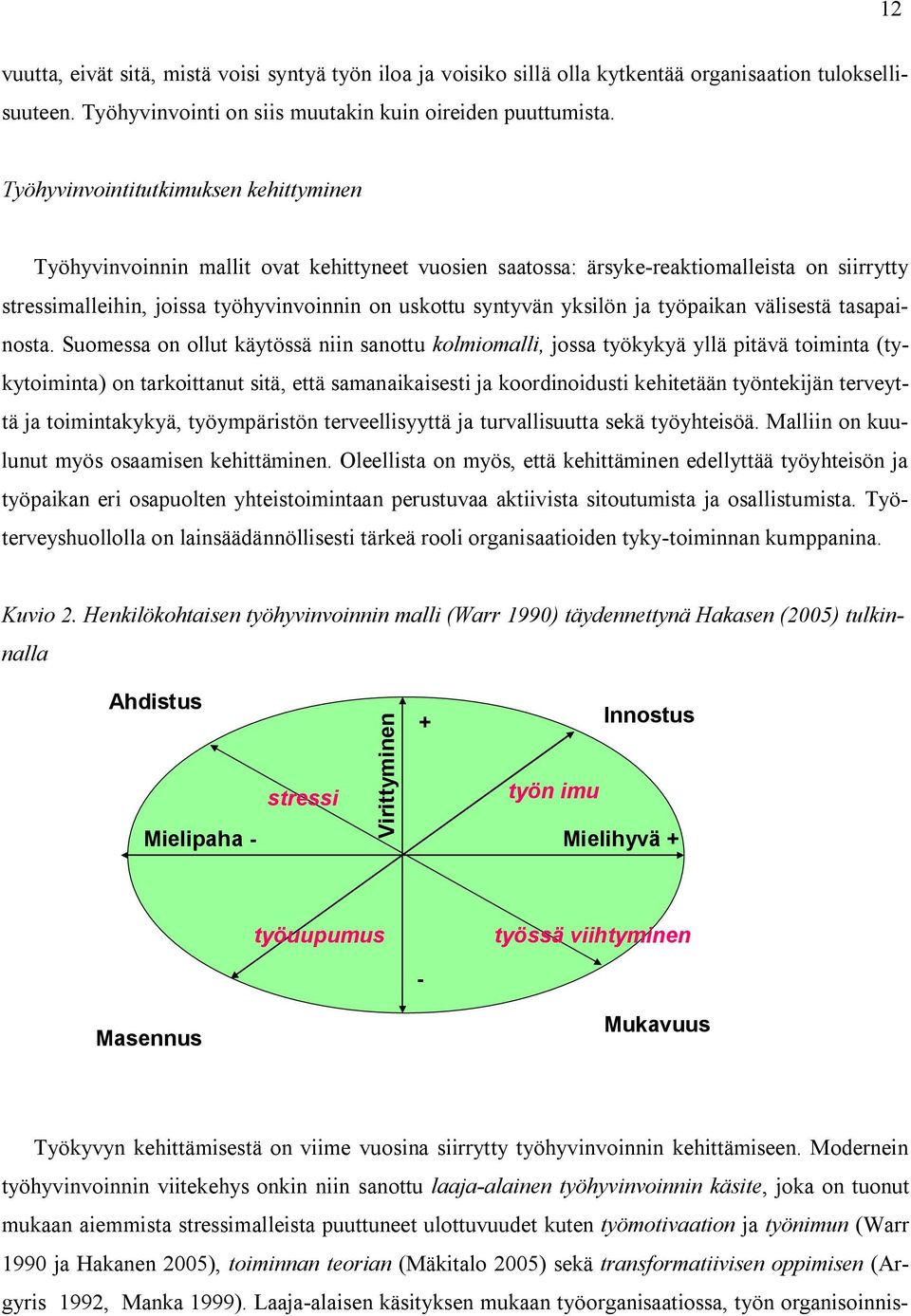 yksilön ja työpaikan välisestä tasapainosta.