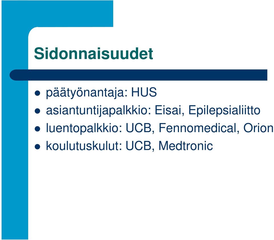 Epilepsialiitto luentopalkkio: UCB,