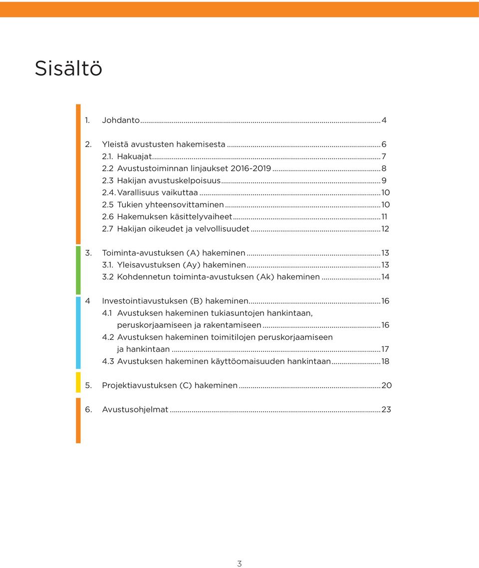 ..13 3.2 Kohdennetun toiminta-avustuksen (Ak) hakeminen...14 4 Investointiavustuksen (B) hakeminen...16 4.1 Avustuksen hakeminen tukiasuntojen hankintaan, peruskorjaamiseen ja rakentamiseen...16 4.2 Avustuksen hakeminen toimitilojen peruskorjaamiseen ja hankintaan.