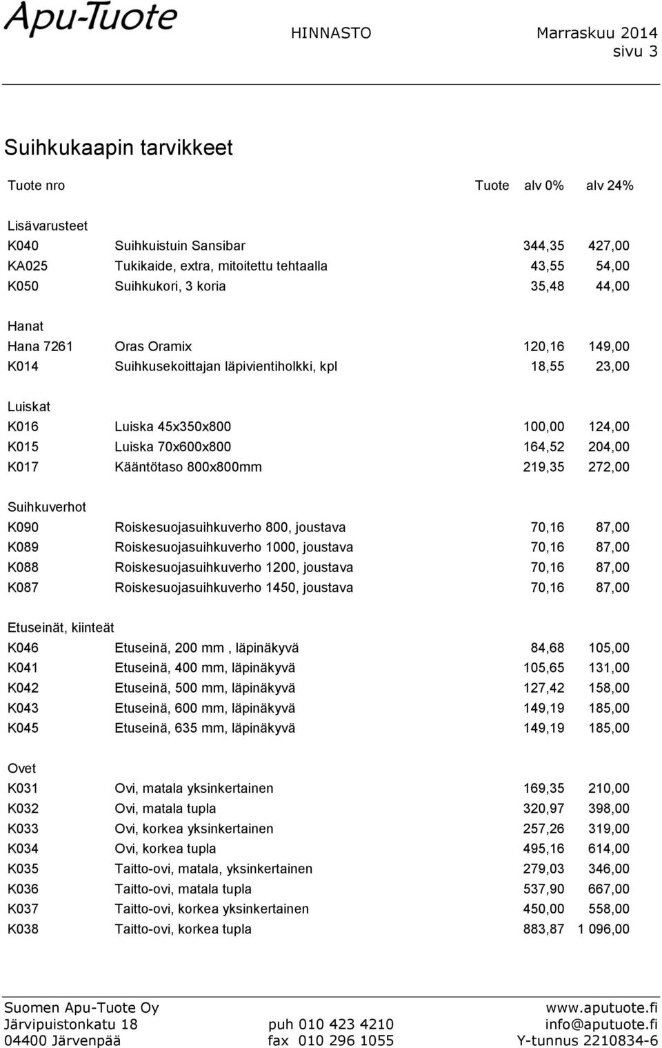 Kääntötaso 800x800mm 219,35 272,00 Suihkuverhot K090 Roiskesuojasuihkuverho 800, joustava 70,16 87,00 K089 Roiskesuojasuihkuverho 1000, joustava 70,16 87,00 K088 Roiskesuojasuihkuverho 1200, joustava