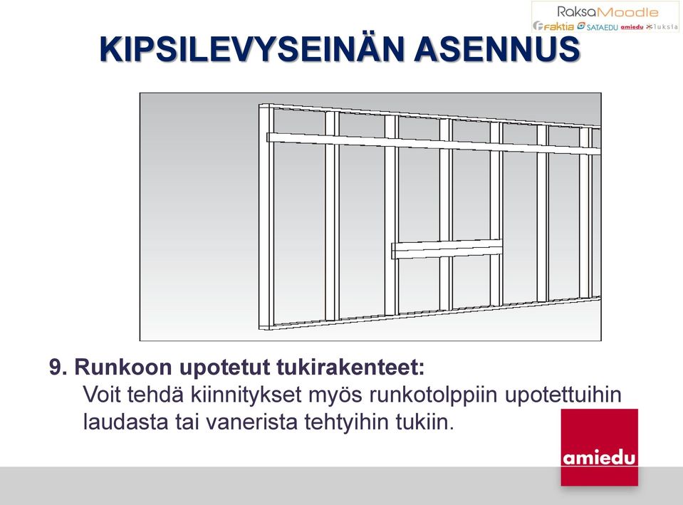 kiinnitykset myös runkotolppiin