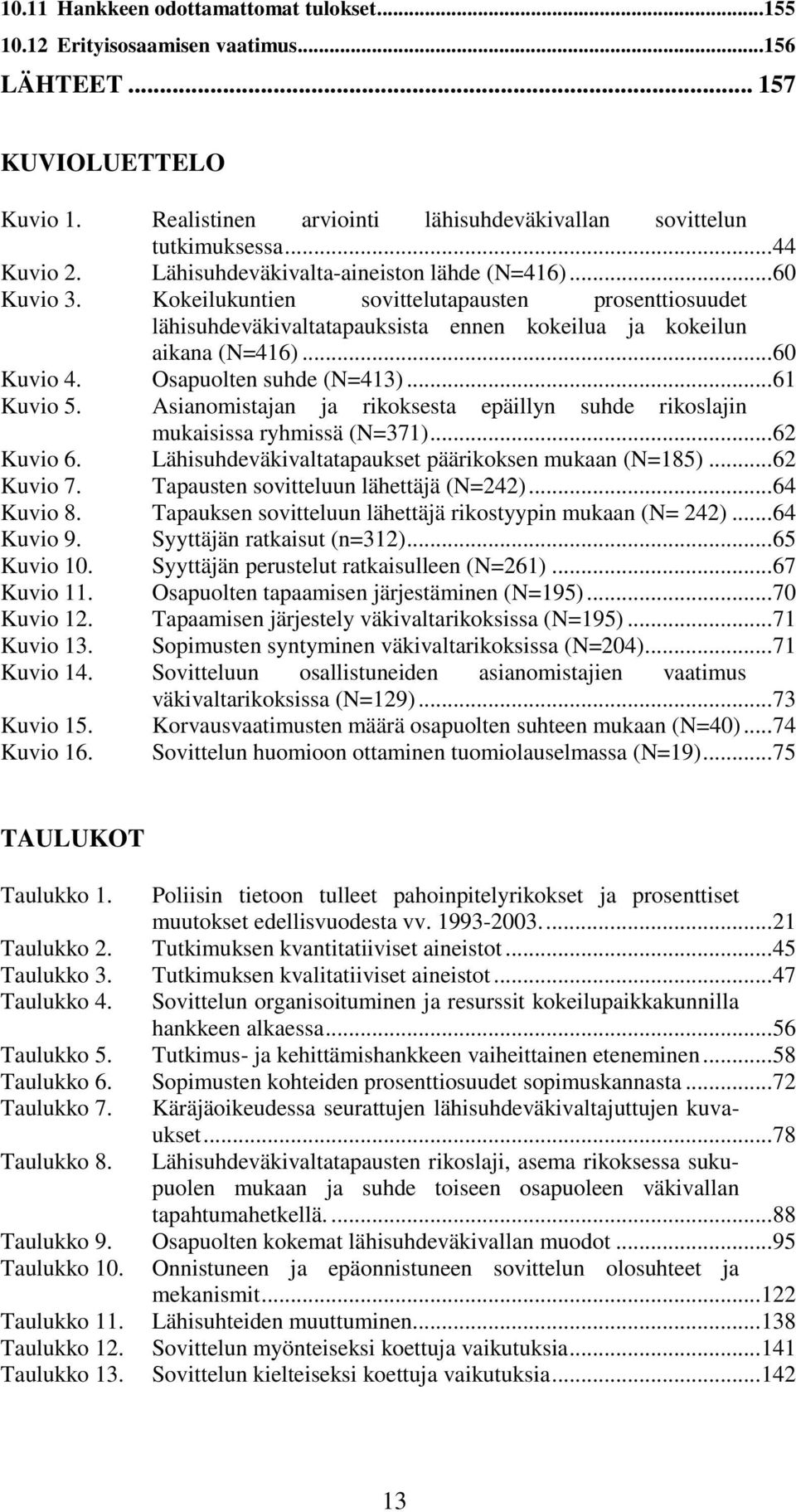 Osapuolten suhde (N=413)...61 Kuvio 5. Asianomistajan ja rikoksesta epäillyn suhde rikoslajin mukaisissa ryhmissä (N=371)...62 Kuvio 6. Lähisuhdeväkivaltatapaukset päärikoksen mukaan (N=185).