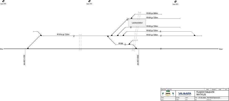 451+552 MUUTOS SELITYS RAUTATIESUUNNITTELU PVM TEHNYT Kuopion kaupunki MATKUS