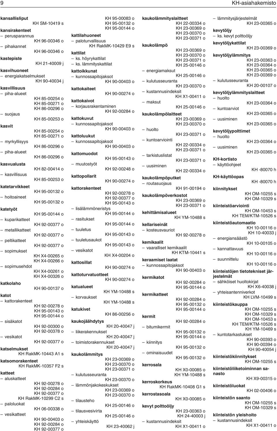 82-00414 o kasvillisuus KH 85-00253 o katetarvikkeet KH 95-00132 o hoitoaineet KH 95-00132 o katetyöt kuparikatteet metallikatteet peltikatteet sopimukset KH X4-00265 o KH X4-00266 o sopimusehdot KH