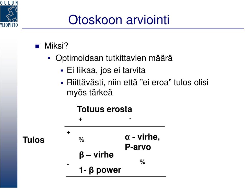 tarvita Riittävästi, niin että ei eroa tulos olisi