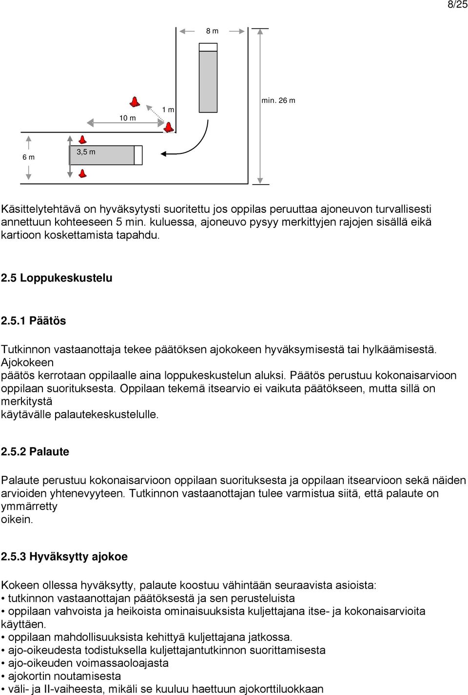 Ajokokeen päätös kerrotaan oppilaalle aina loppukeskustelun aluksi. Päätös perustuu kokonaisarvioon oppilaan suorituksesta.