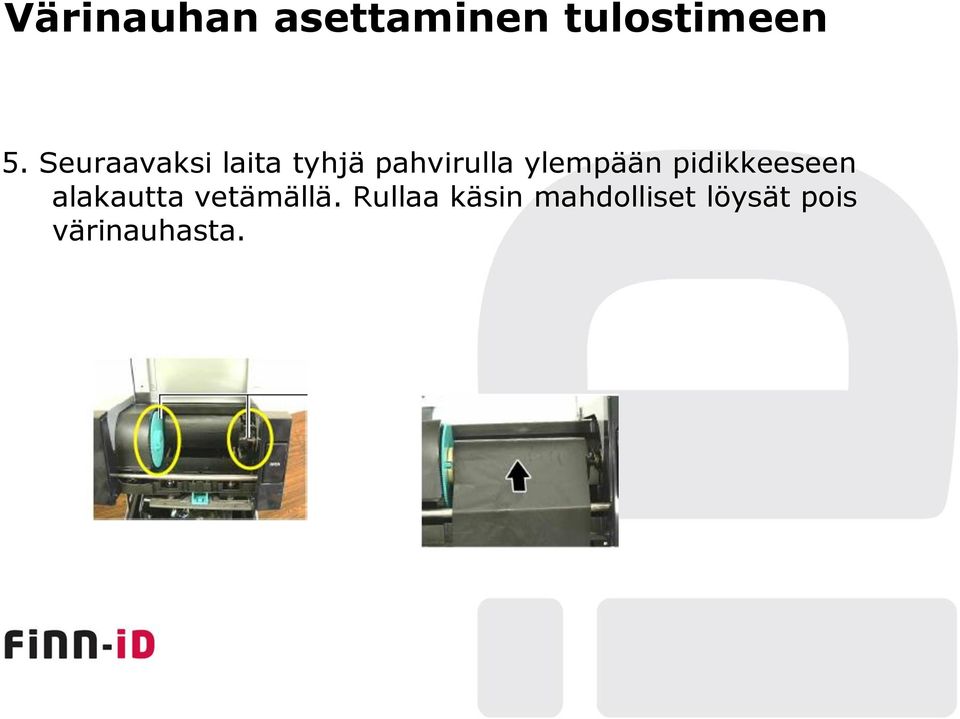 ylempään pidikkeeseen alakautta vetämällä.