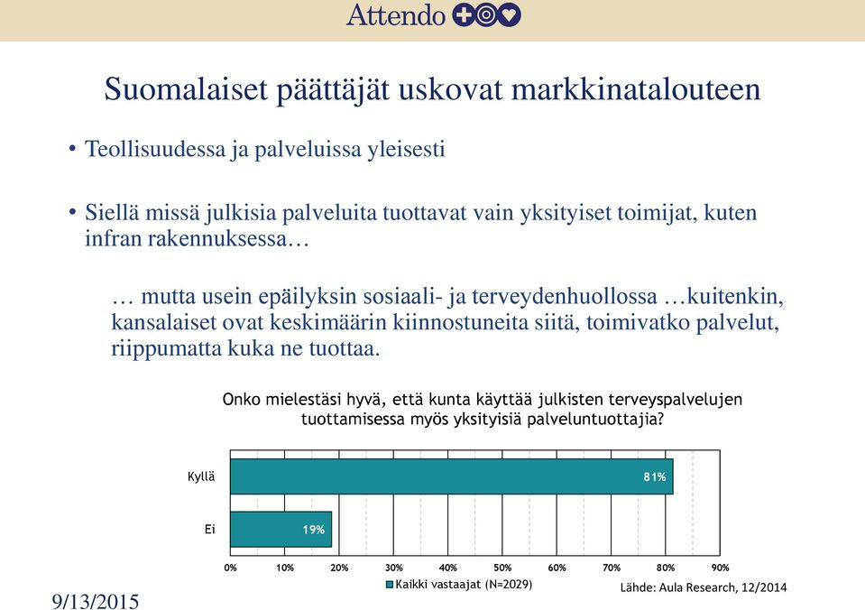 kiinnostuneita siitä, toimivatko palvelut, riippumatta kuka ne tuottaa.