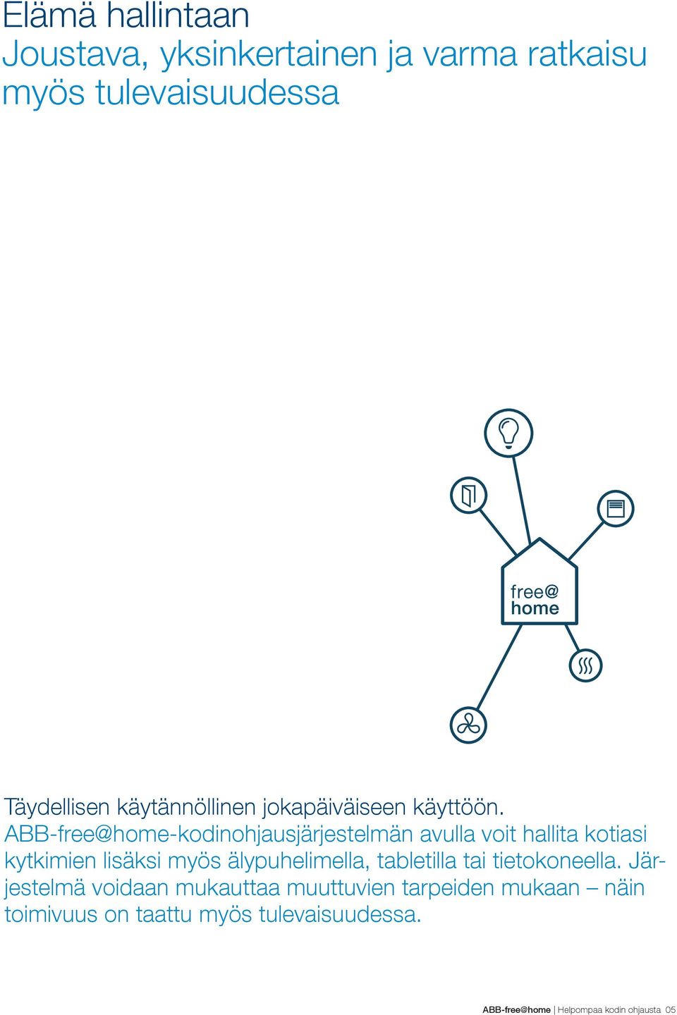 ABB-free@home-kodinohjausjärjestelmän avulla voit hallita kotiasi kytkimien lisäksi myös