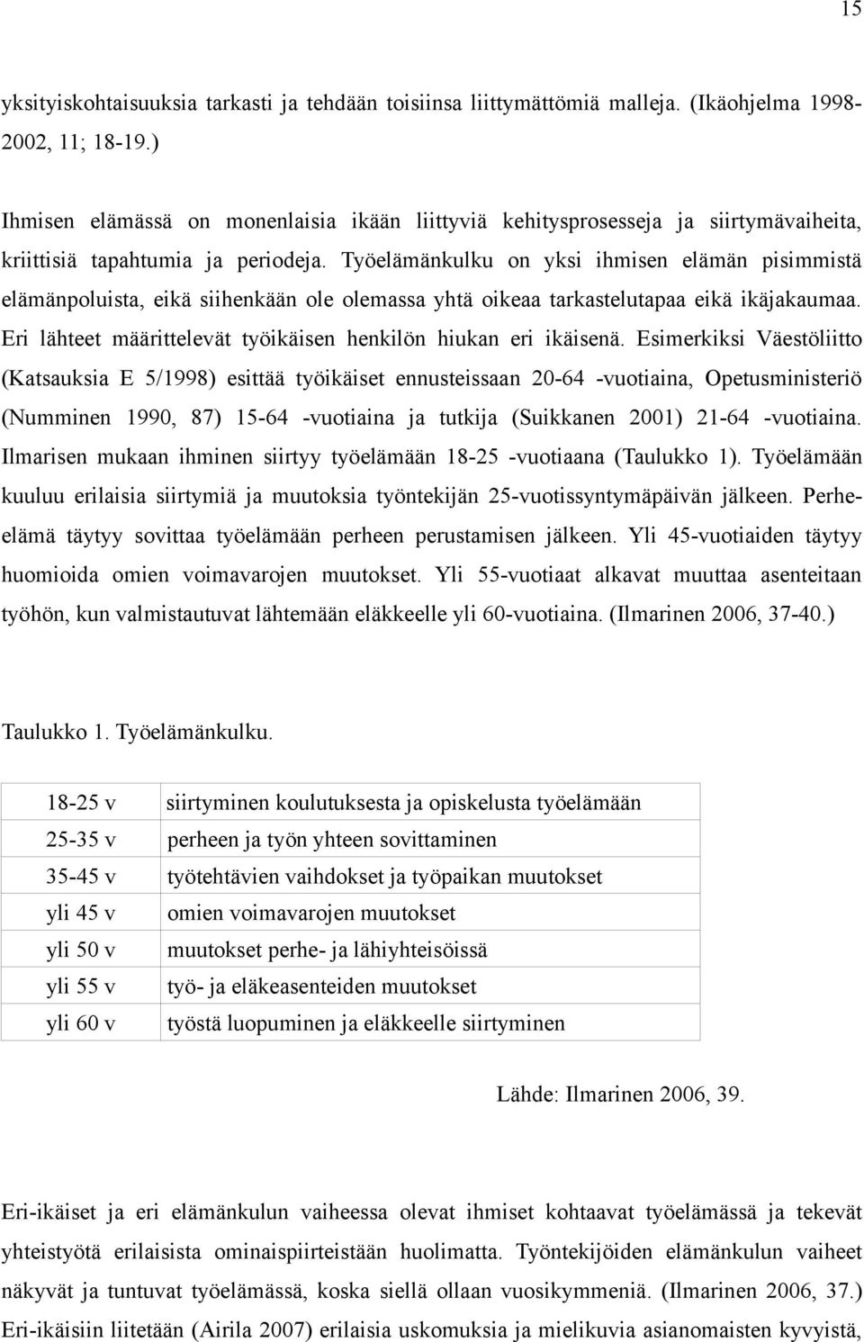 Työelämänkulku on yksi ihmisen elämän pisimmistä elämänpoluista, eikä siihenkään ole olemassa yhtä oikeaa tarkastelutapaa eikä ikäjakaumaa.