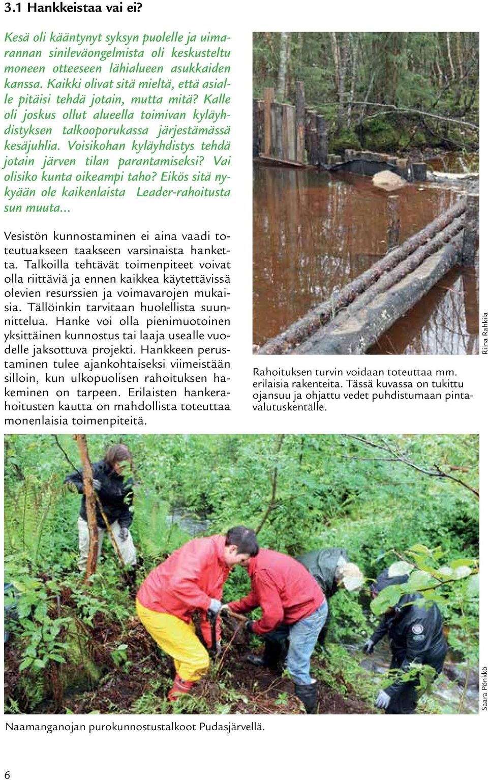 Voisikohan kyläyhdistys tehdä jotain järven tilan parantamiseksi? Vai olisiko kunta oikeampi taho?