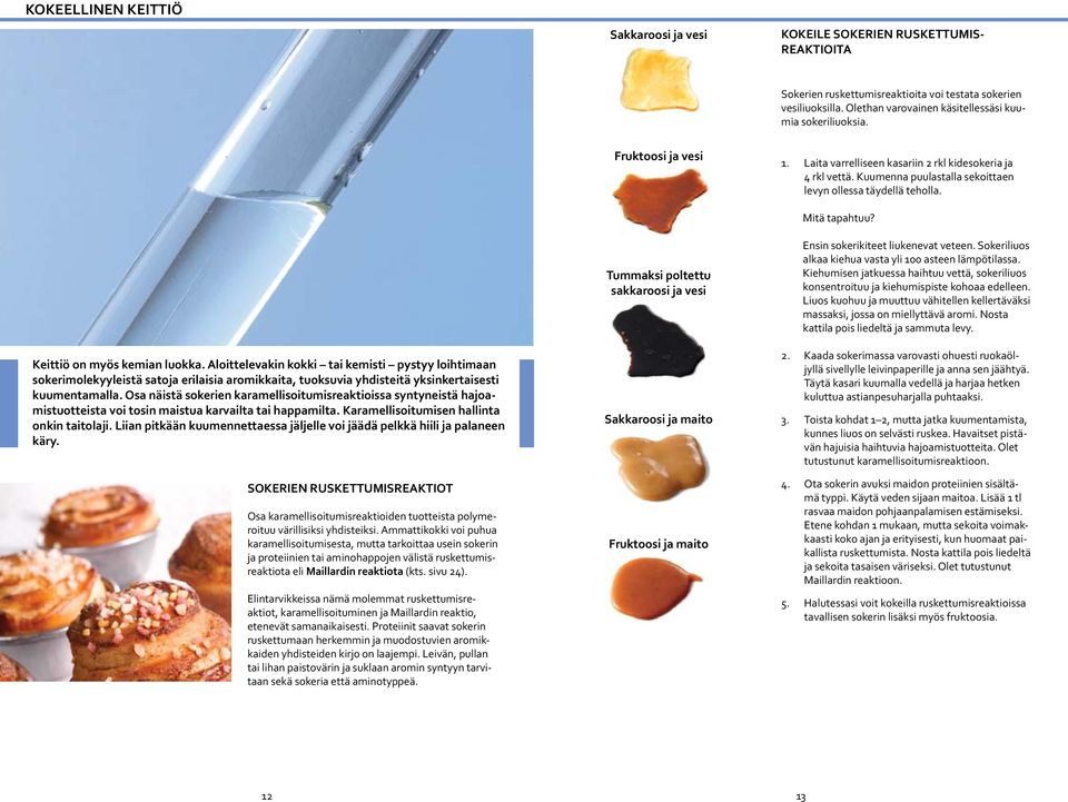 Aloittelevakin kokki tai kemisti pystyy loihtimaan sokerimolekyyleistä satoja erilaisia aromikkaita, tuoksuvia yhdisteitä yksinkertaisesti kuumentamalla.