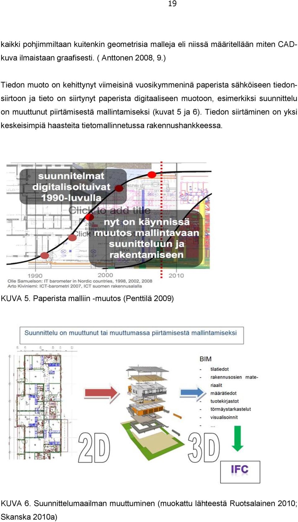 esimerkiksi suunnittelu on muuttunut piirtämisestä mallintamiseksi (kuvat 5 ja 6).