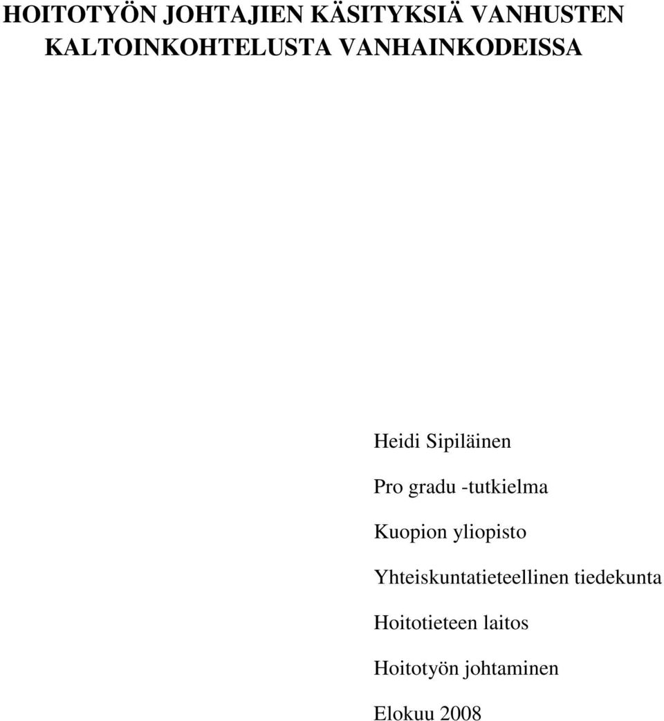 gradu -tutkielma Kuopion yliopisto