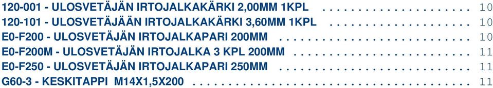 .. E0-F200 - ULOSVETÄJÄN IRTOJALKAPARI 200MM.