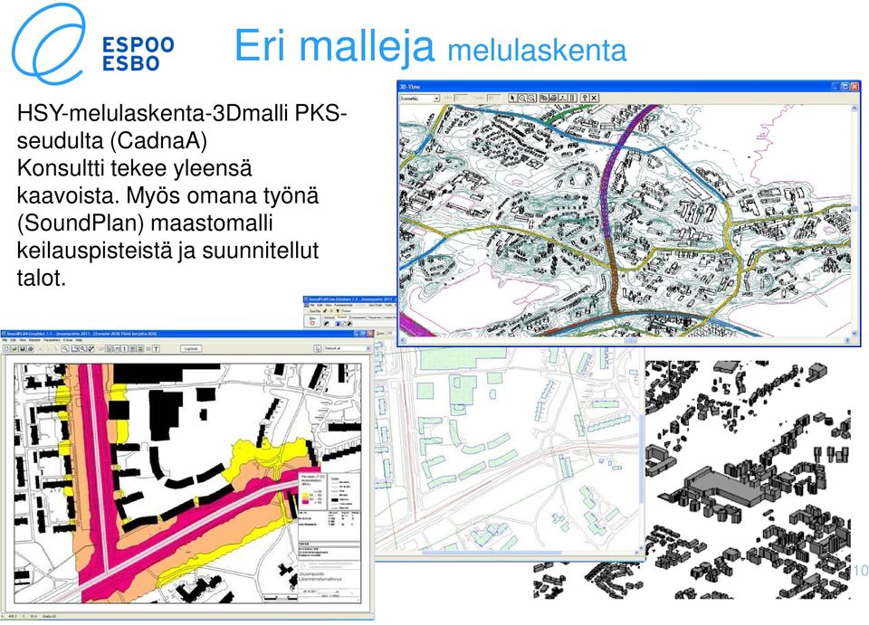 Myös omana työnä (SoundPlan) maastomalli