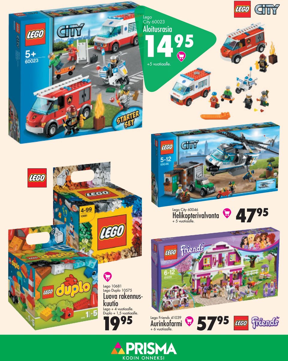 47 95 Lego 10681 Lego Duplo 10575 Luova rakennuskuutio Lego + 4