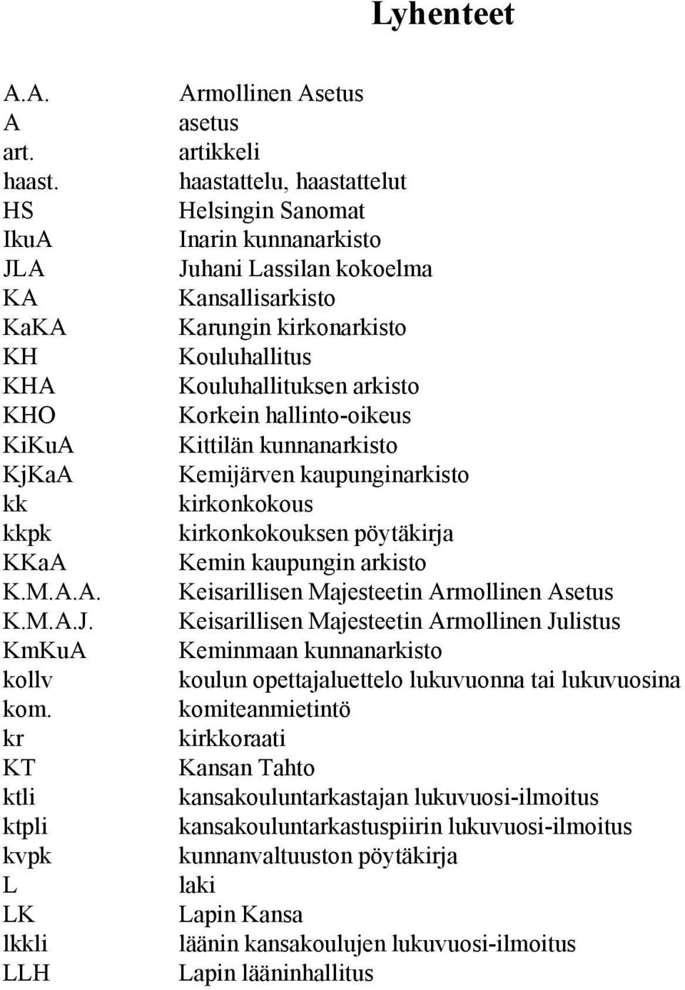 kirkonarkisto Kouluhallitus Kouluhallituksen arkisto Korkein hallinto-oikeus Kittilän kunnanarkisto Kemijärven kaupunginarkisto kirkonkokous kirkonkokouksen pöytäkirja Kemin kaupungin arkisto