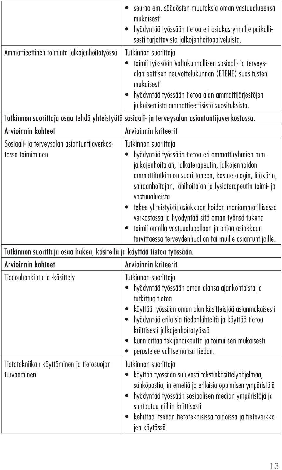 ammattijärjestöjen julkaisemista ammattieettisistä suosituksista. osaa tehdä yhteistyötä sosiaali- ja terveysalan asiantuntijaverkostossa.