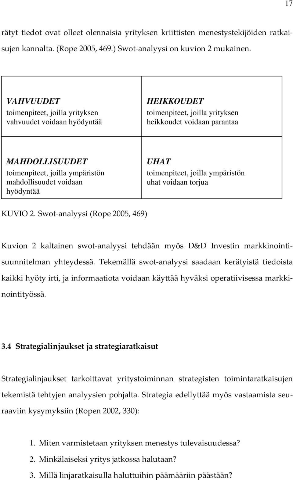 mahdollisuudet voidaan hyödyntää UHAT toimenpiteet, joilla ympäristön uhat voidaan torjua KUVIO 2.