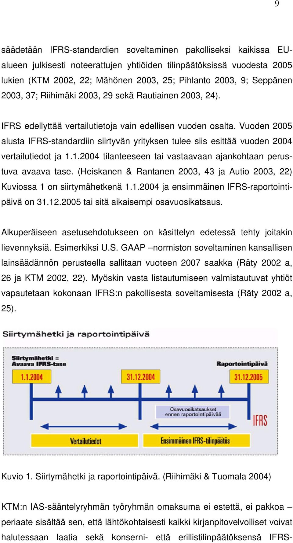 Vuoden 2005 alusta IFRS-standardiin siirtyvän yrityksen tulee siis esittää vuoden 2004 vertailutiedot ja 1.1.2004 tilanteeseen tai vastaavaan ajankohtaan perustuva avaava tase.