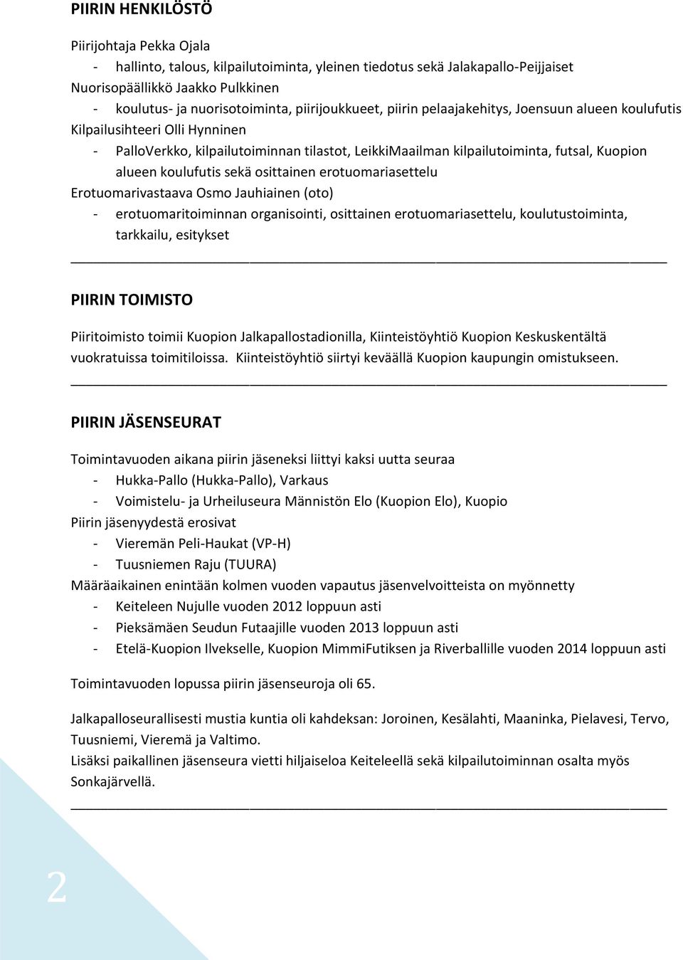 koulufutis sekä osittainen erotuomariasettelu Erotuomarivastaava Osmo Jauhiainen (oto) - erotuomaritoiminnan organisointi, osittainen erotuomariasettelu, koulutustoiminta, tarkkailu, esitykset PIIRIN