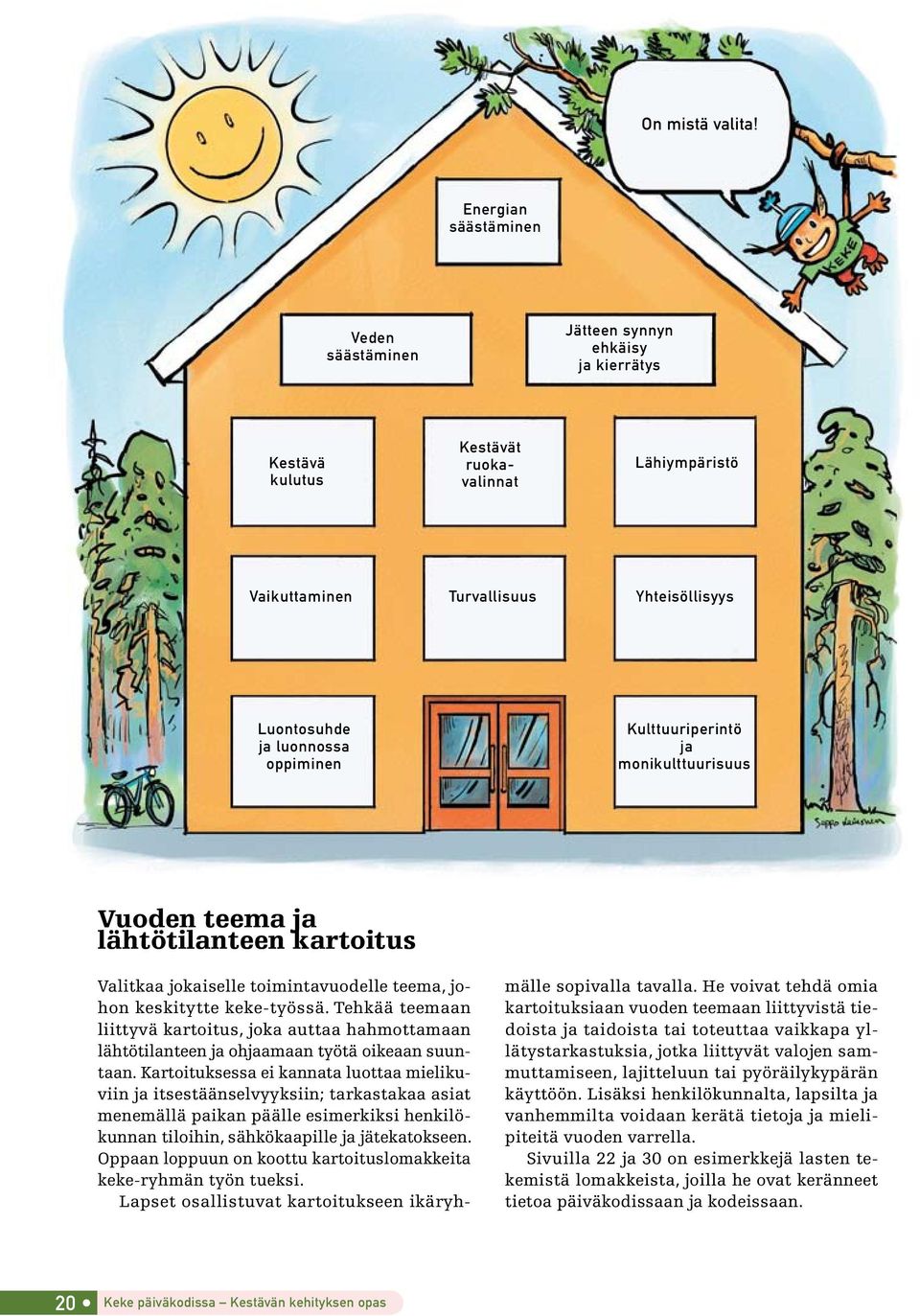 oppiminen Kulttuuriperintö ja monikulttuurisuus Vuoden teema ja lähtötilanteen kartoitus Valitkaa jokaiselle toimintavuodelle teema, johon keskitytte keke-työssä.