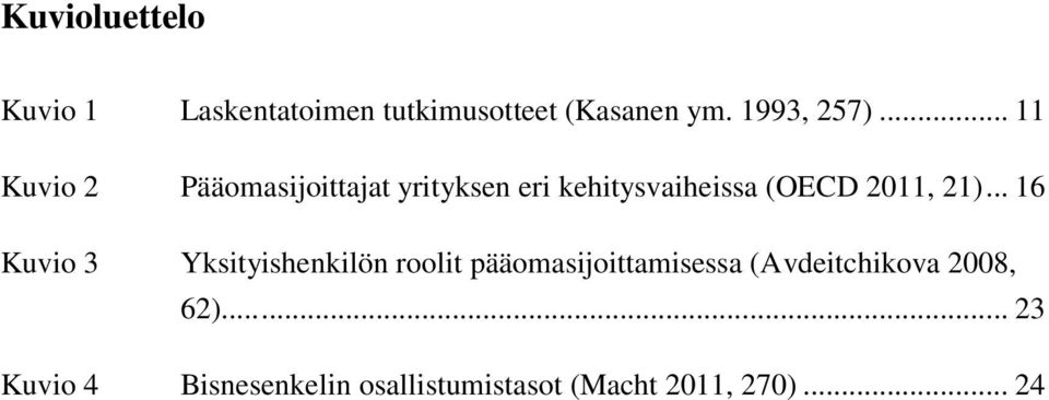 .. 16 Kuvio 3 Yksityishenkilön roolit pääomasijoittamisessa (Avdeitchikova