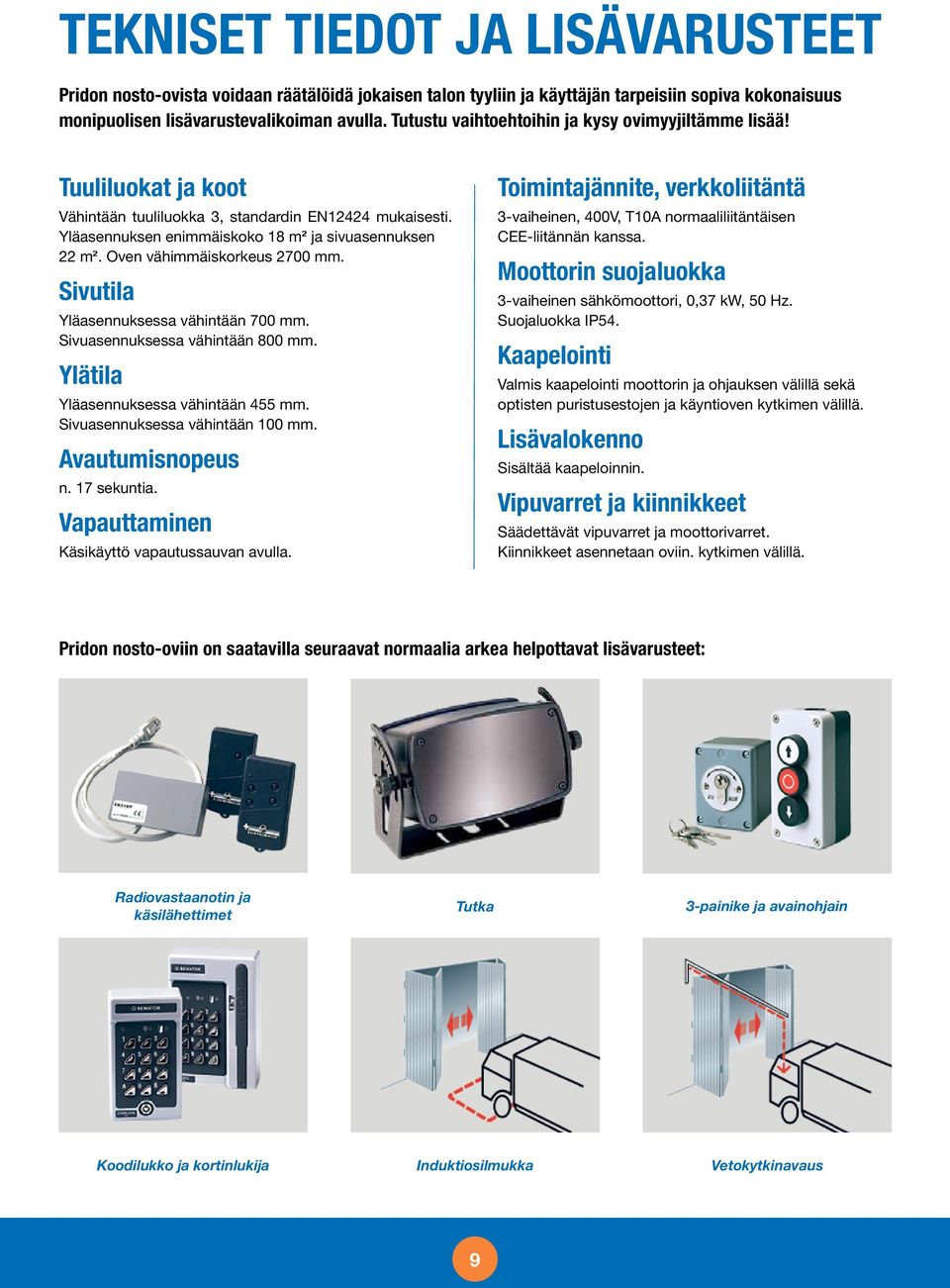 Oven vähimmäiskorkeus 2700 mm. Sivutila Yläasennuksessa vähintään 700 mm. Sivuasennuksessa vähintään 800 mm. Ylätila Yläasennuksessa vähintään 455 mm. Sivuasennuksessa vähintään 100 mm.