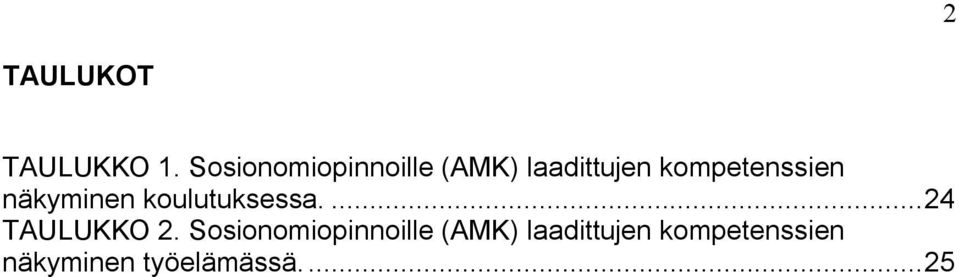 kompetenssien näkyminen koulutuksessa.