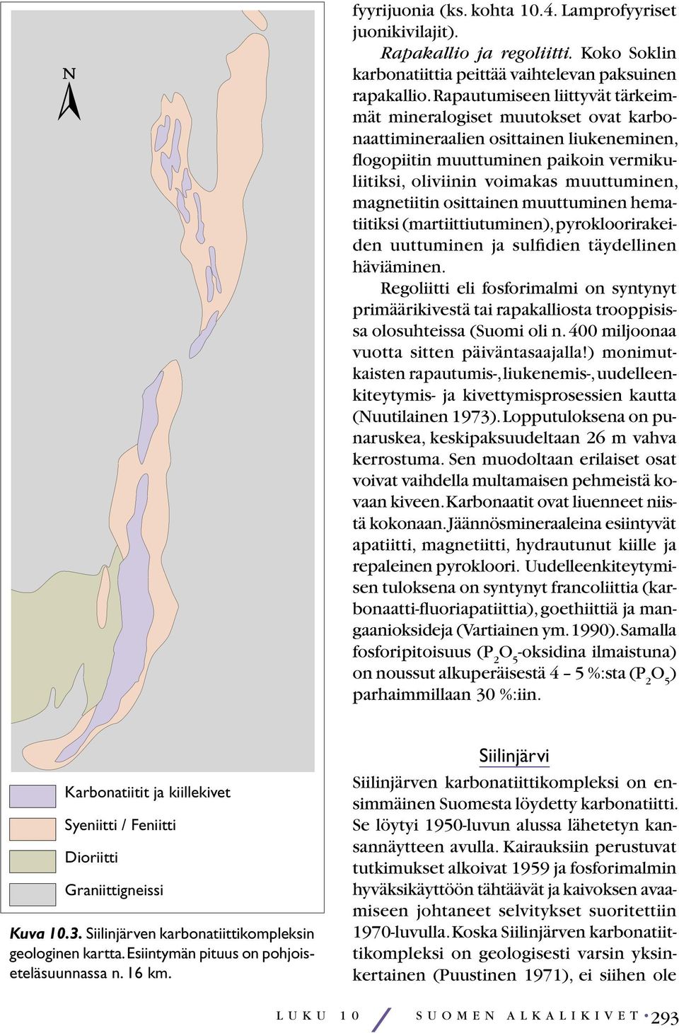 magnetiitin osittainen muuttuminen hematiitiksi (martiittiutuminen), pyrokloorirakeiden uuttuminen ja sulfidien täydellinen häviäminen.