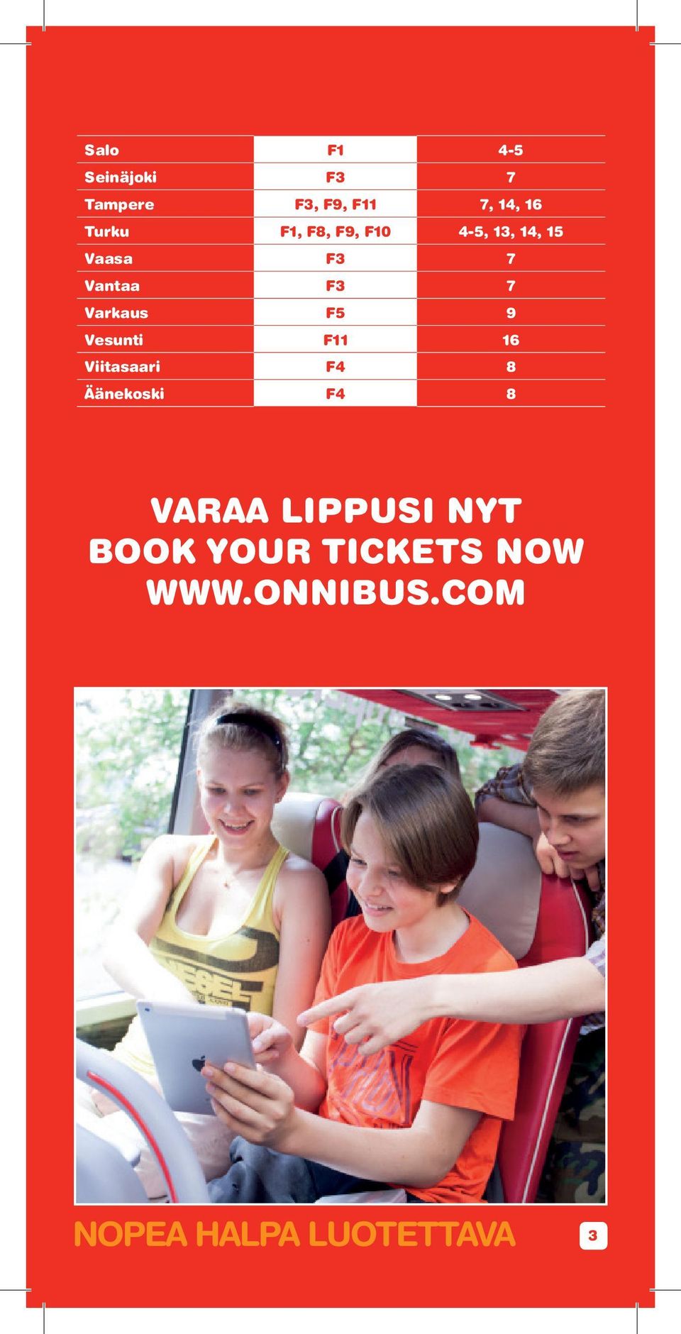 7 Varkaus F5 9 Vesunti F11 16 Viitasaari F4 8 Äänekoski F4