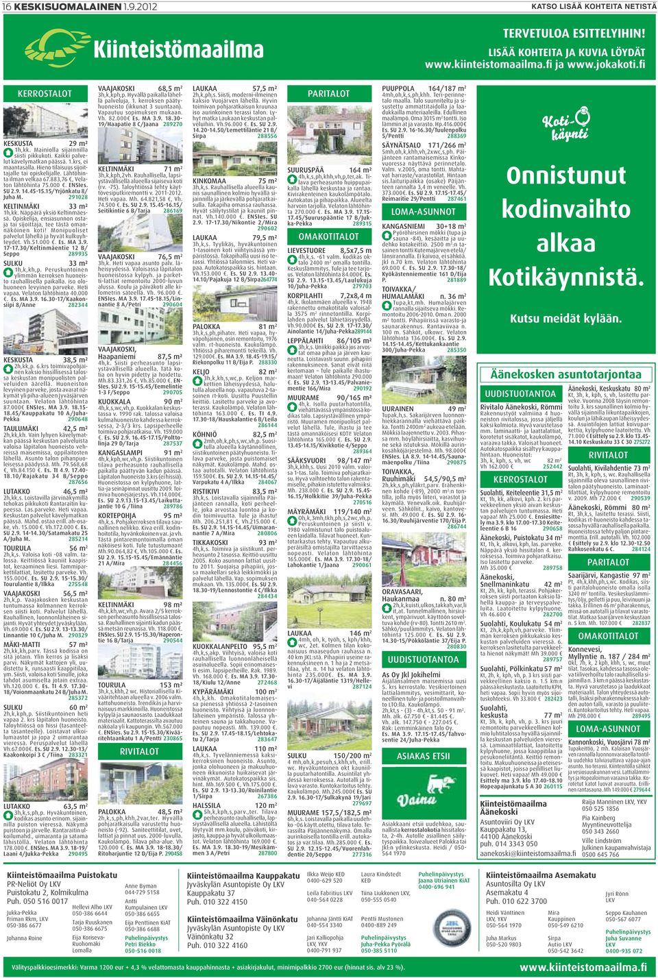 883,76, Velaton lähtöhinta 75.000. ENSIes. SU 2.9. 14.45-15.15/Yrjönkatu 8/ Juha M. 291028 KELTINMÄKI 33 m² 1h,kk. Näppärä yksiö Keltinmäessä.