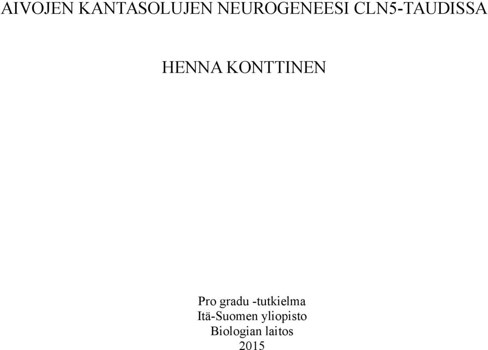 HENNA KONTTINEN Pro gradu
