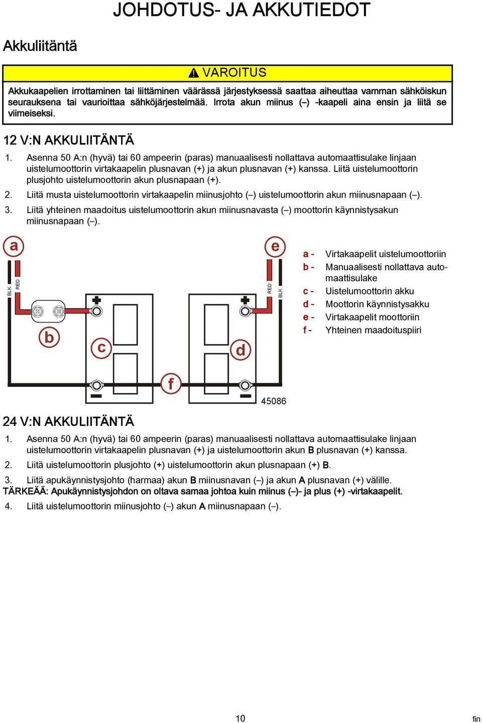 Asenn 50 A:n (hyvä) ti 60 mpeerin (prs) mnulisesti nollttv utomttisulke linjn uistelumoottorin virtkpelin plusnvn (+) j kun plusnvn (+) knss.