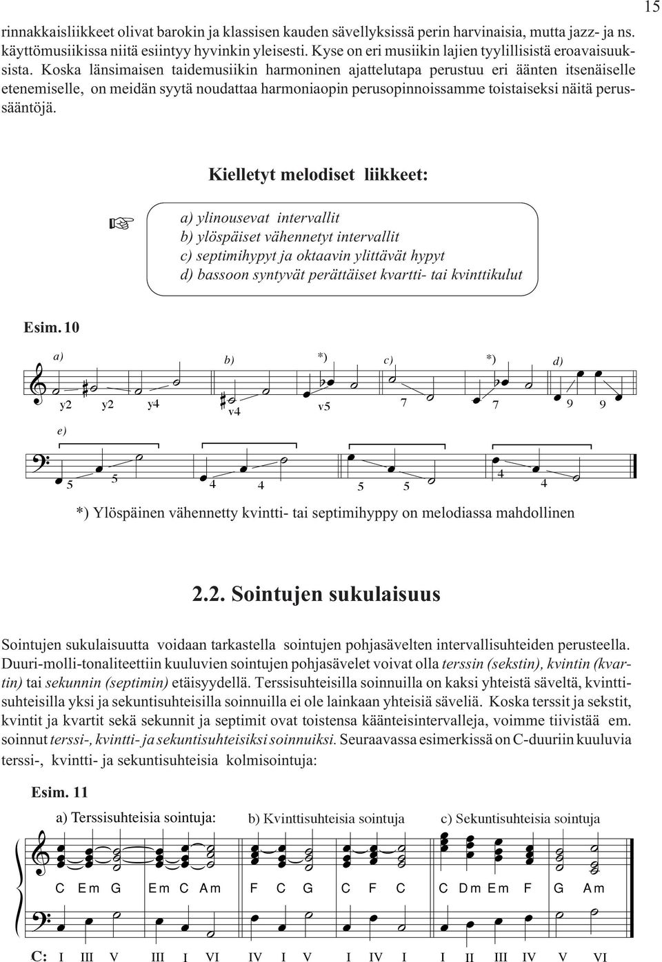 Koska länsimaisen taidemusiikin harmoninen ajattelutapa perustuu eri äänten itsenäiselle etenemiselle on meidän syytä noudattaa harmoniaopin perusopinnoissamme toistaiseksi näitä perussääntöjä.