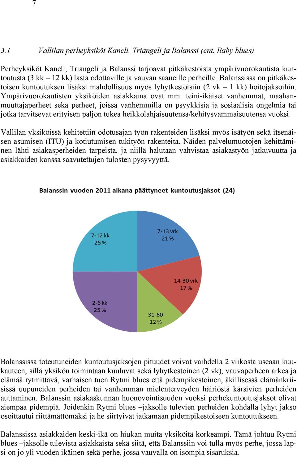 Balanssissa on pitkäkestoisen kuntoutuksen lisäksi mahdollisuus myös lyhytkestoisiin (2 vk 1 kk) hoitojaksoihin. Ympärivuorokautisten yksiköiden asiakkaina ovat mm.