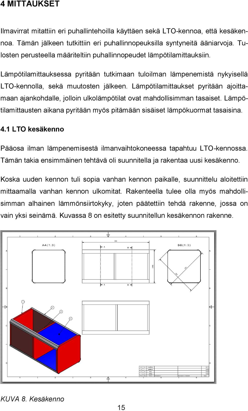 Lämpötilamittaukset pyritään ajoittamaan ajankohdalle, jolloin ulkolämpötilat ovat mahdollisimman tasaiset. Lämpötilamittausten aikana pyritään myös pitämään sisäiset lämpökuormat tasaisina. 4.