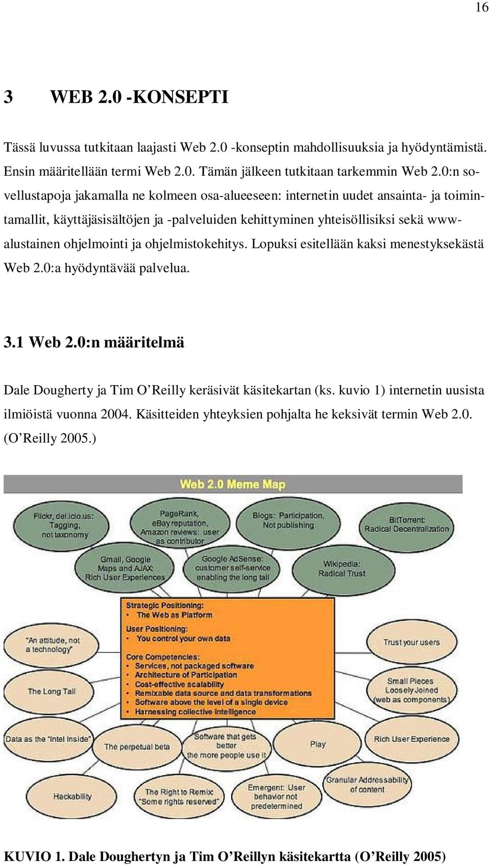 ohjelmointi ja ohjelmistokehitys. Lopuksi esitellään kaksi menestyksekästä Web 2.0:a hyödyntävää palvelua. 3.1 Web 2.