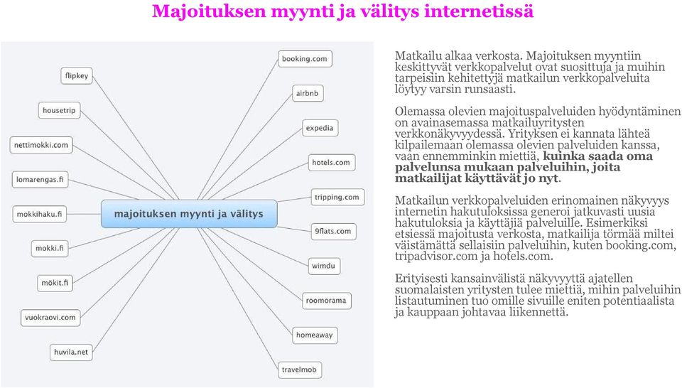 Olemassa olevien majoituspalveluiden hyödyntäminen on avainasemassa matkailuyritysten verkkonäkyvyydessä.