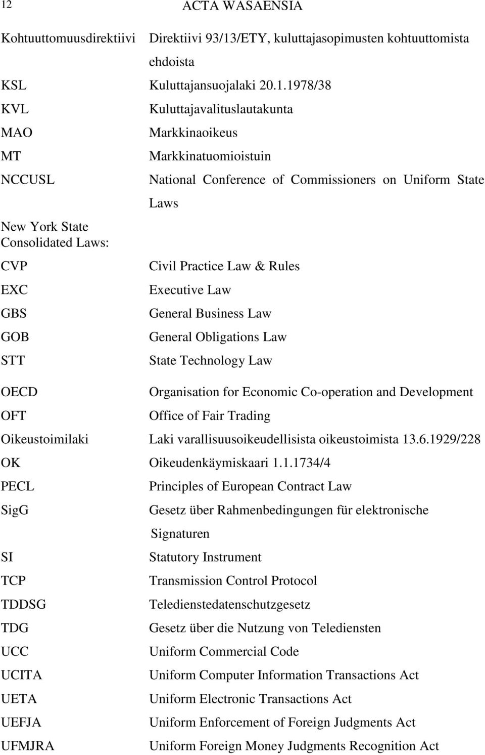 General Obligations Law State Technology Law Organisation for Economic Co-operation and Development Office of Fair Trading Oikeustoimilaki Laki varallisuusoikeudellisista oikeustoimista 13.6.