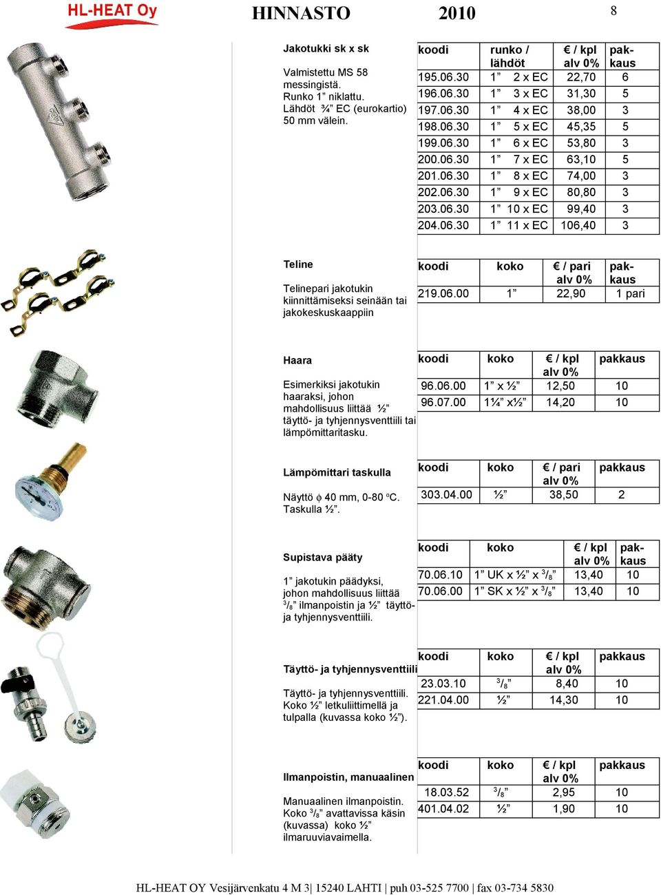 Supistava pääty 8 0.04.00 runko / lähdöt x EC x EC 4 x EC x EC 6 x EC 7 x EC 8 x EC 9 x EC x EC x EC x ¼ x pak kaus,70 6,0 8,00 4,,80 6, 74,00 80,80 99, 6, / pari,90,0 4, / pari 8,0 70.06.