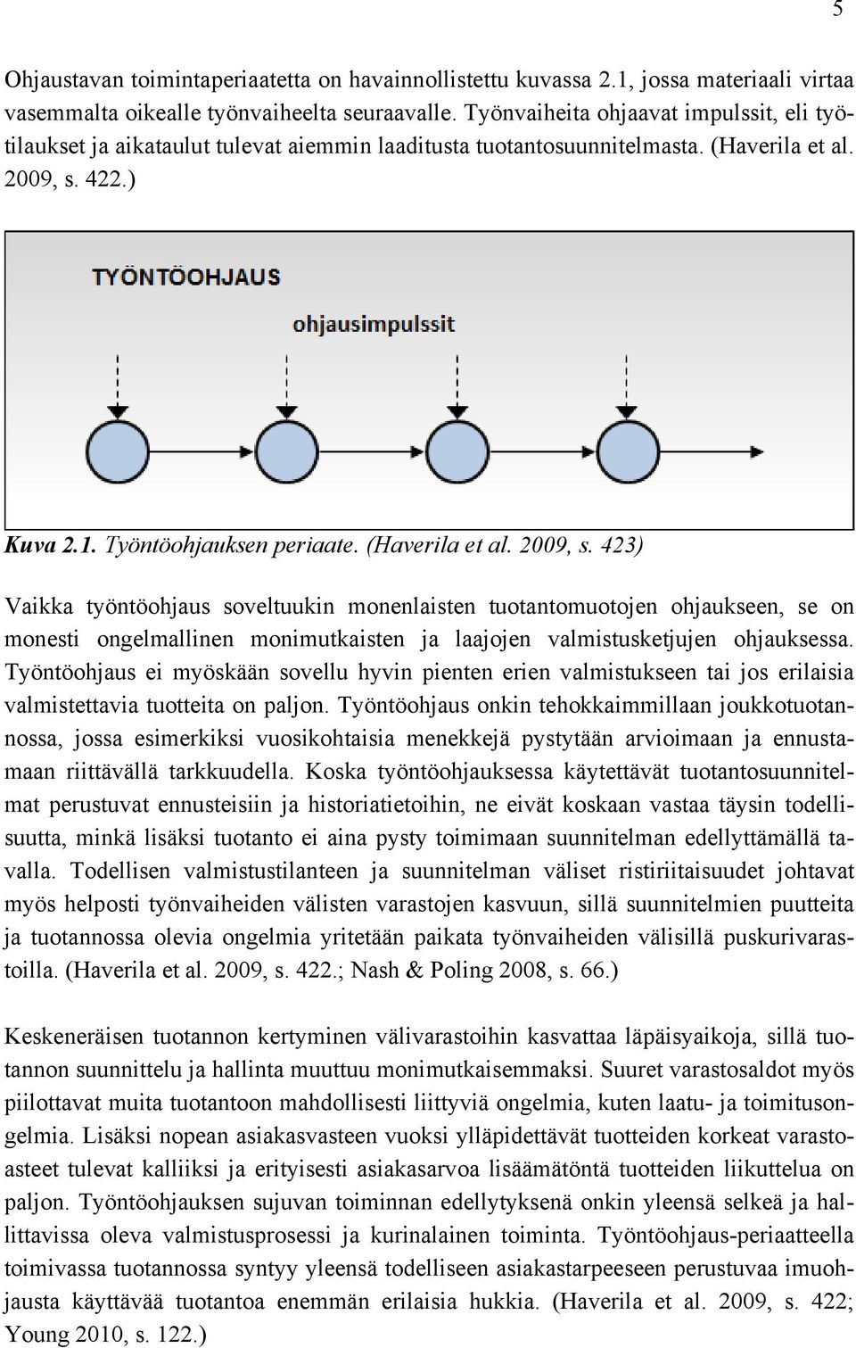 422.) Kuva 2.1. Työntöohjauksen periaate. (Haverila et al. 2009, s.