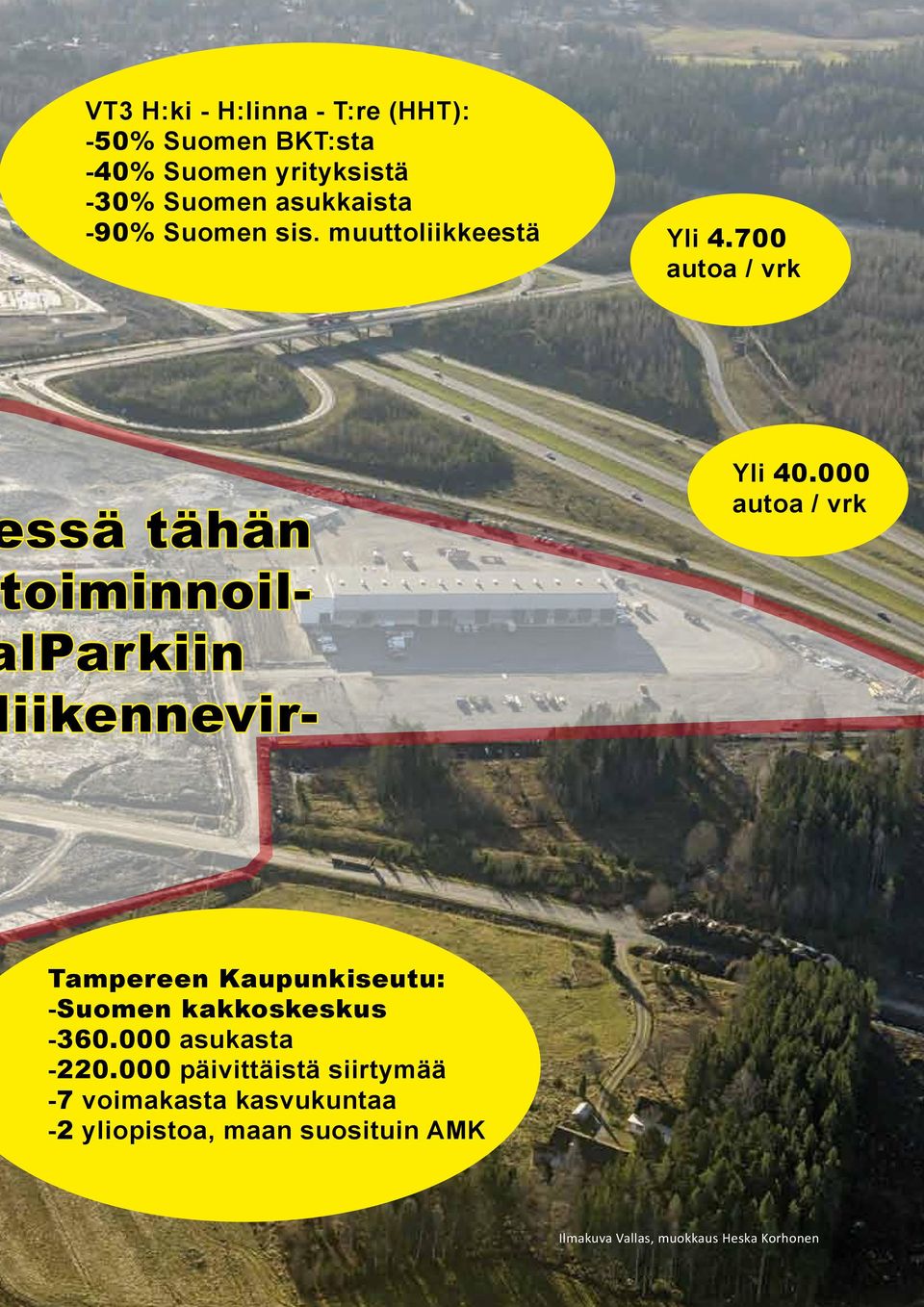 000 autoa / vrk Tampereen Kaupunkiseutu: -Suomen kakkoskeskus -360.000 asukasta -220.