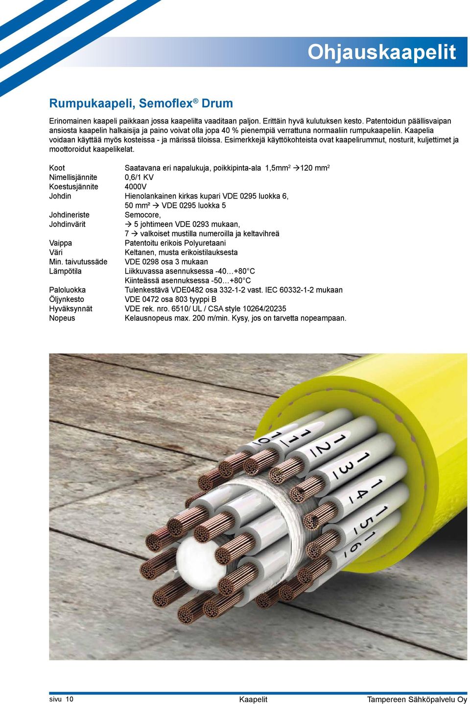 Esimerkkejä käyttökohteista ovat kaapeliruut, nosturit, kuljettimet ja moottoroidut kaapelikelat.