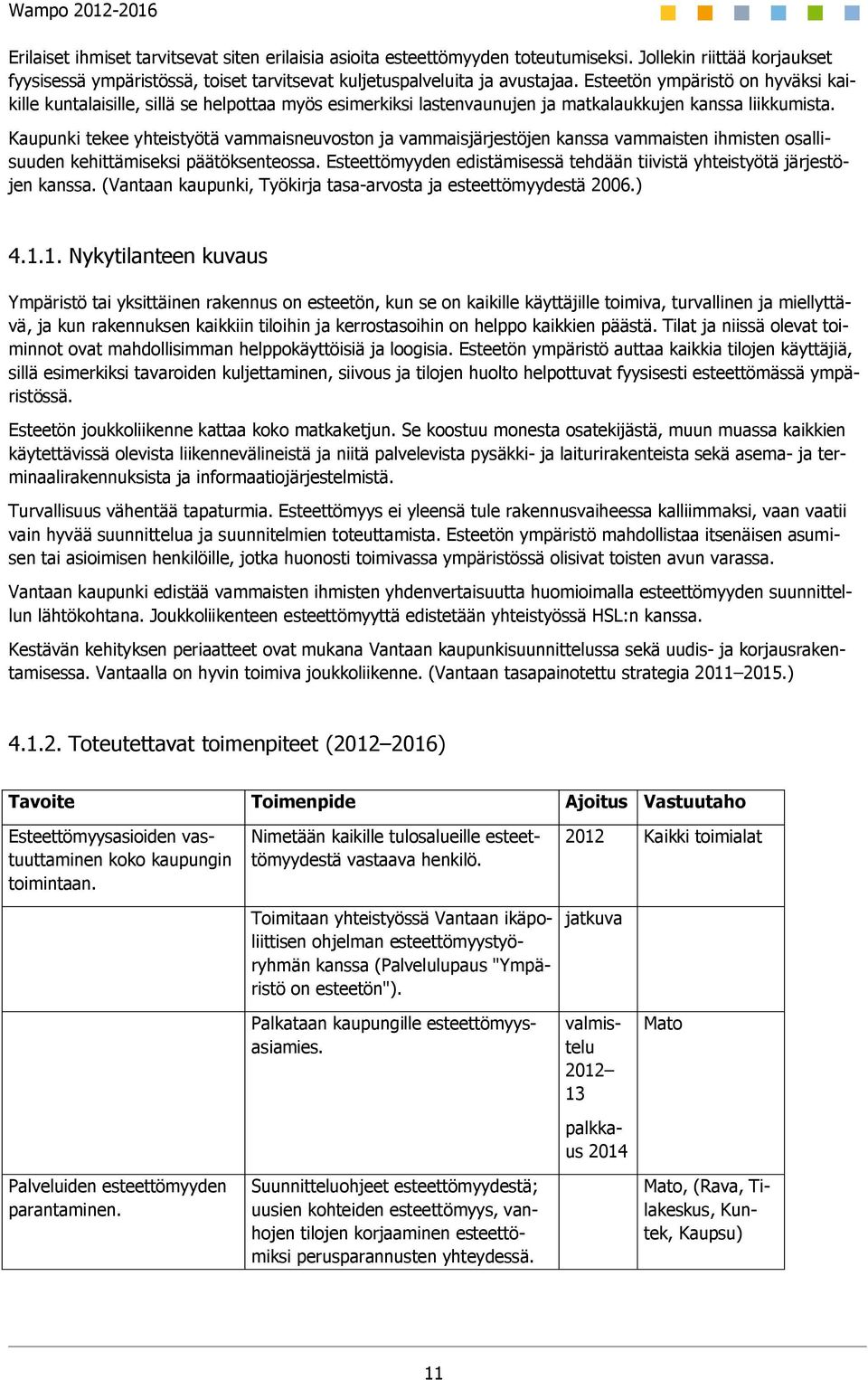 Kaupunki tekee yhteistyötä vammaisneuvoston ja vammaisjärjestöjen kanssa vammaisten ihmisten osallisuuden kehittämiseksi päätöksenteossa.