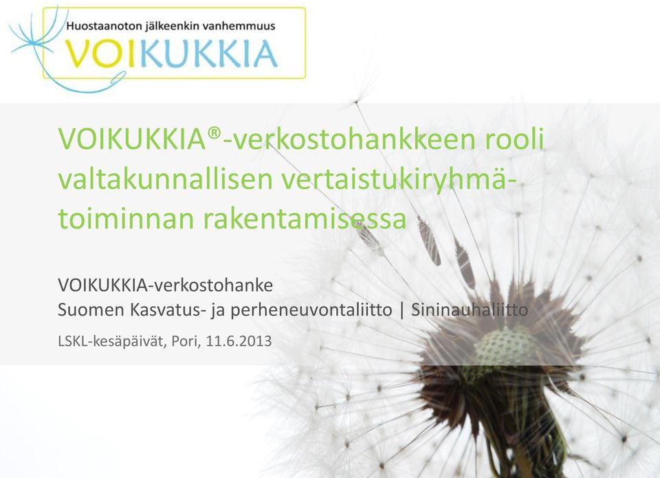 VOIKUKKIA-verkostohanke Suomen Kasvatus- ja