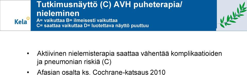 puuttuu Aktiivinen nielemisterapia saattaa vähentää