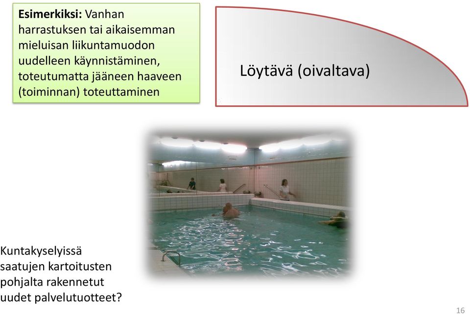 haaveen (toiminnan) toteuttaminen Löytävä (oivaltava)